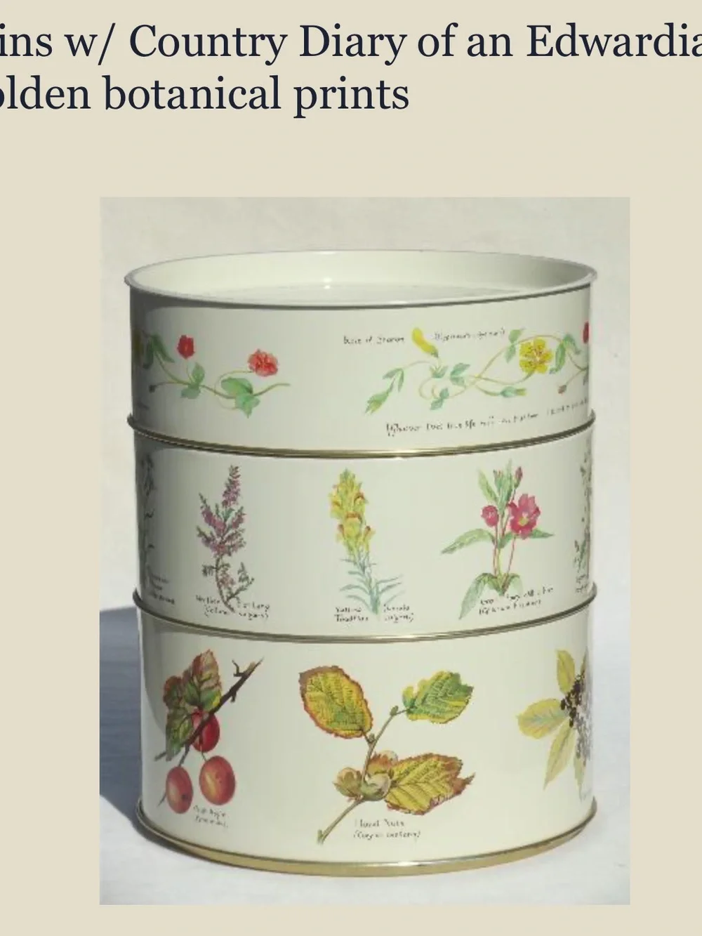 Webb & Bower Ltd. 3-tier stacking Metal cookie Tins RARE FIND